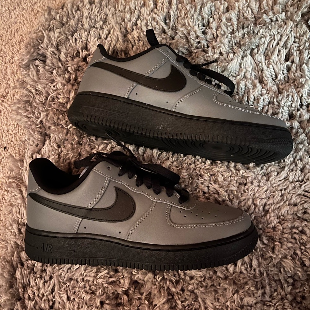 Nike air force ones custom grey and black